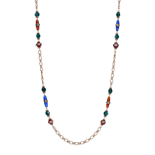 1928 Jewelry Bohemian Multi Color Strandage Necklace 36"