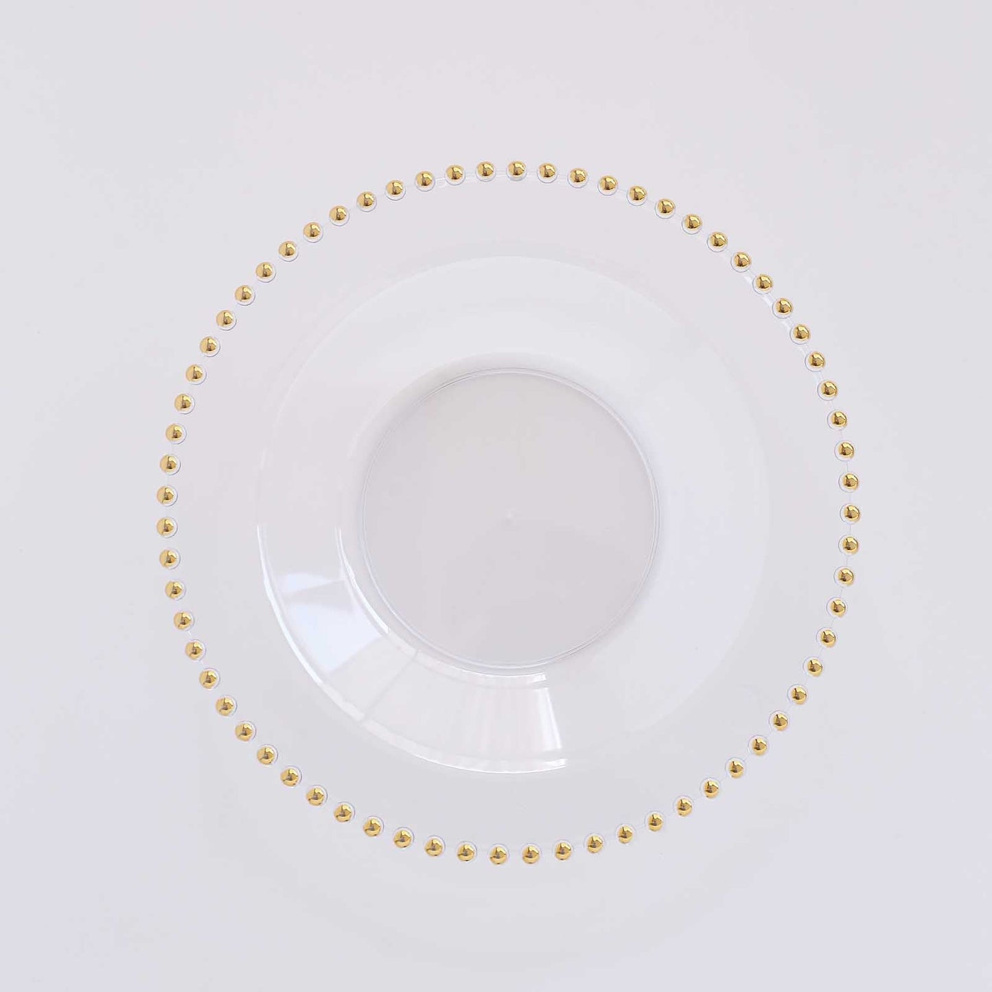 10 Pack Clear Plastic Soup Bowls with Gold Beaded Rim, Round Disposable Dessert Salad Bowls - 12oz