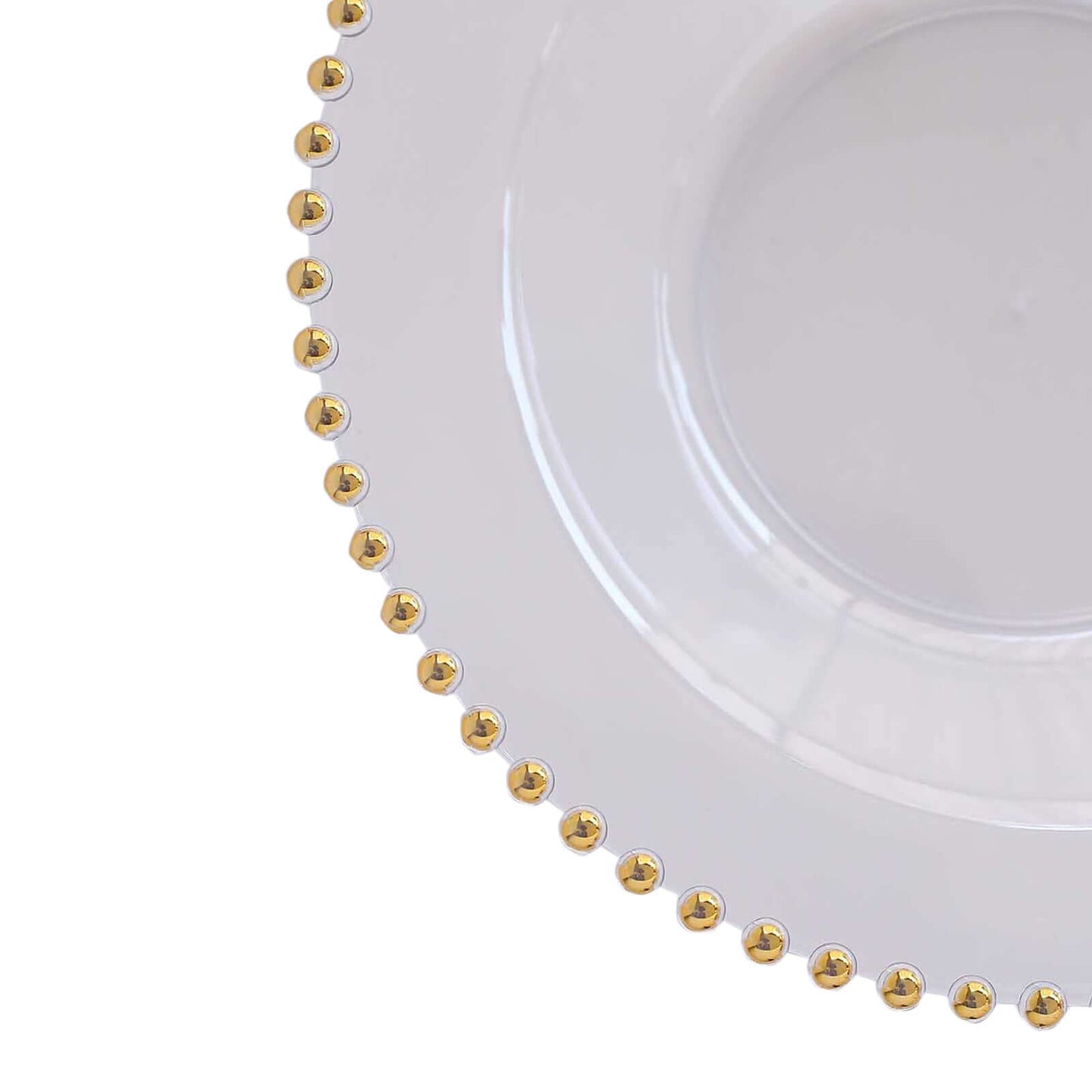 10 Pack Clear Plastic Soup Bowls with Gold Beaded Rim, Round Disposable Dessert Salad Bowls - 12oz